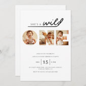 Invitation Wild ONE Photo moderne 1er anniversaire (Devant / Derrière)