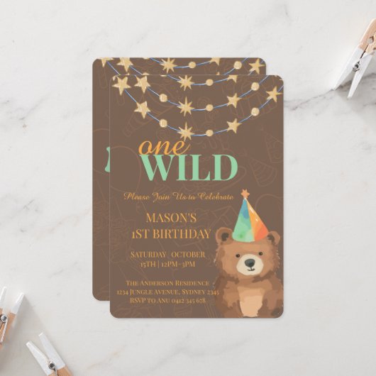 Invitation Wild One : Rejoignez-nous pour un premier annivers (Devant/Arrière en situation)