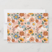 Invitation Wild One Retro Boho Fleur sauvage 1er anniversaire (Dos)