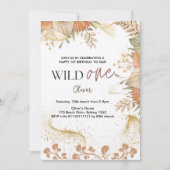 Invitation Wild One retro thème boho Premier anniversaire (Devant)