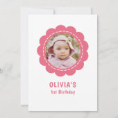 Invitation Wild One Rose Daisy Photo Anniversaire (Dos)