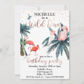 Invitation Wild One Rose Gold Oiseaux tropicaux Jungle (Devant)