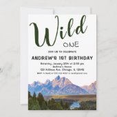 Invitation Wild One Rustic Mountain 1er anniversaire (Devant)