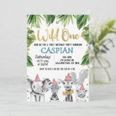 Invitation Wild One Safari 1er anniversaire (Debout devant)