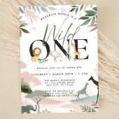 Invitation Wild One Safari 1ère fête d'anniversaire