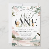 Invitation Wild One Safari 1ère fête d'anniversaire (Devant)