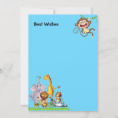 Invitation Wild One Safari Animals 1st Birthday cartoon (Dos)