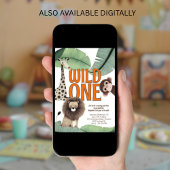 Invitation Wild One Safari Animals 1st Birthday Party