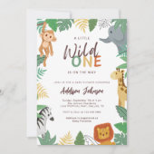 Invitation Wild One Safari Animals Baby Shower (Devant)