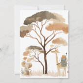 Invitation Wild One Safari Animaux 1er anniversaire (Dos)