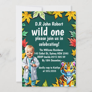 Invitation Wild One Safari Animaux 1er Anniversaire Fête Invi