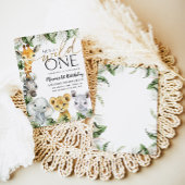 Invitation Wild One Safari Animaux 1er Anniversaire Garçons I