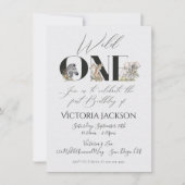 Invitation Wild One safari Animaux 1er anniversaire Invitatio (Devant)