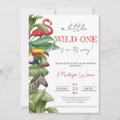 Invitation Wild One Safari Animaux Baby shower garçon (Devant)