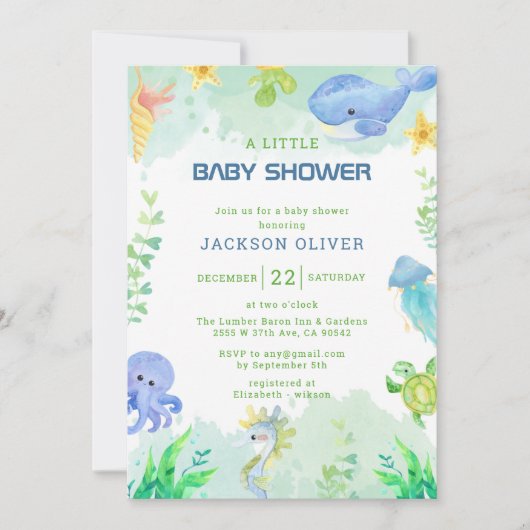 Invitation Wild One Safari Animaux Baby shower garçon (Devant)