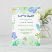 Invitation Wild One Safari Animaux Baby shower garçon (Debout devant)