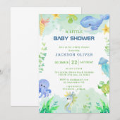 Invitation Wild One Safari Animaux Baby shower garçon (Devant / Derrière)