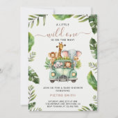 Invitation Wild One Safari Animaux Baby shower garçon (Devant)