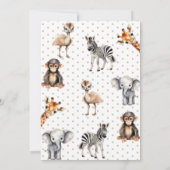 Invitation Wild One Safari Animaux Baby shower garçon (Dos)