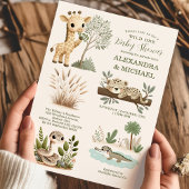 Invitation Wild One Safari Animaux Baby shower garçon