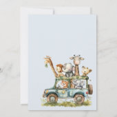 Invitation Wild One Safari Animaux Baby shower garçon (Dos)