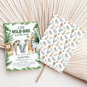 Invitation Wild One Safari Animaux garçon Baby shower Invitat