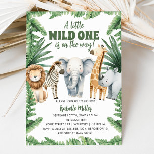 Invitation Wild One Safari Animaux garçon Baby shower Invitat