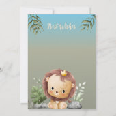 Invitation Wild One Safari Animaux mignons Lion 1er anniversa (Dos)