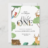 Invitation Wild One Safari Anniversaire Neutre Enfants Jungle (Devant)