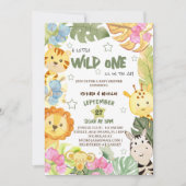 Invitation Wild One Safari Baby shower neutre genre (Devant)