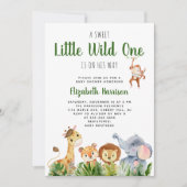 Invitation Wild One Safari bébé garçon douche (Devant)