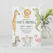 Invitation Wild One Safari Boy Fête d'anniversaire (Debout devant)