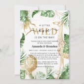 Invitation Wild One Safari Green & Gold Baby shower Par Mail (Devant)
