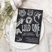 Invitation Wild One Safari Jungle 1er anniversaire