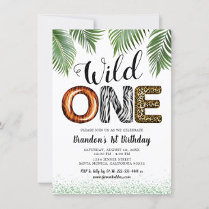 Invitation Wild One Safari Jungle 1er anniversaire