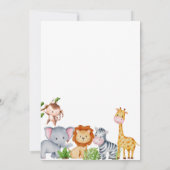 Invitation Wild One Safari Jungle Animaux Aquarelle Anniversa (Dos)