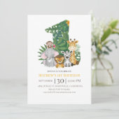Invitation Wild One Safari Jungle Premier 1er anniversaire Nu (Debout devant)