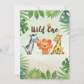 Invitation Wild One, Safari premier anniversaire (Dos)