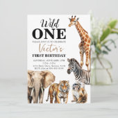 Invitation Wild One Safari premier anniversaire (Debout devant)