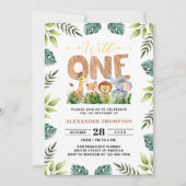 Invitation Wild One Safari verdure Jungle 1er anniversaire fê (Devant)