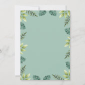 Invitation Wild One Safari verdure Jungle 1er anniversaire fê (Dos)