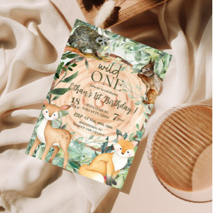 Invitation Wild One Safari Woodland 1er anniversaire Invitati