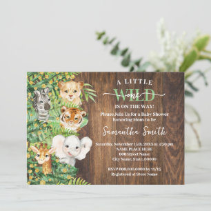 Invitation Wild One sur le chemin Baby shower Safari rustique