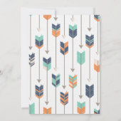 Invitation Wild ONE Tribal Flèches Anniversaire Fête Bleu Ver (Dos)