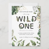 Invitation Wild One Tropical Green 1er anniversaire (Devant)