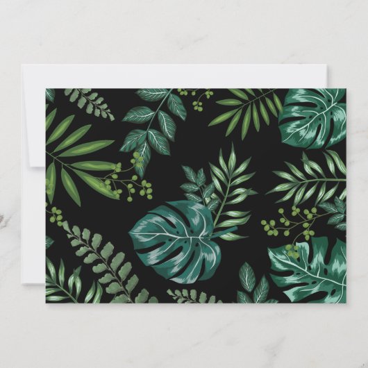 Invitation Wild One Tropical Jungle Safari 1ère fête d'annive (Dos)