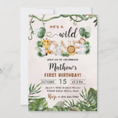 Invitation Wild One Tropical Safari premier anniversaire (Devant)
