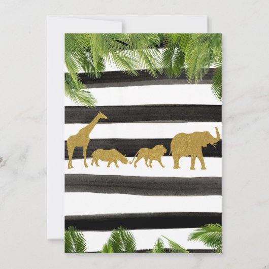 Invitation Wild One Tropical Wild Things Black White (Dos)