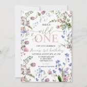 Invitation Wild One Wildflower 1st Birthday Invite (Devant)