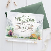 Invitation Wild One Woodland Adventure N'importe quel âge fêt